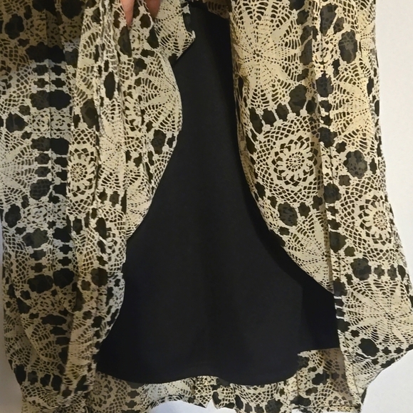 Zouk:, Dress, Sm, Sheer, Fully lined, Pleated, Sleeveless, Scoop neckline, Print - Picture 7 of 10